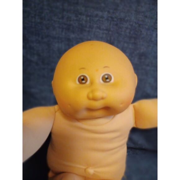 Vintage Cabbage Patch Kids Doll Dimple Brown Eyes Bald Signed 1978 1982 13" - Picture 2 of 12